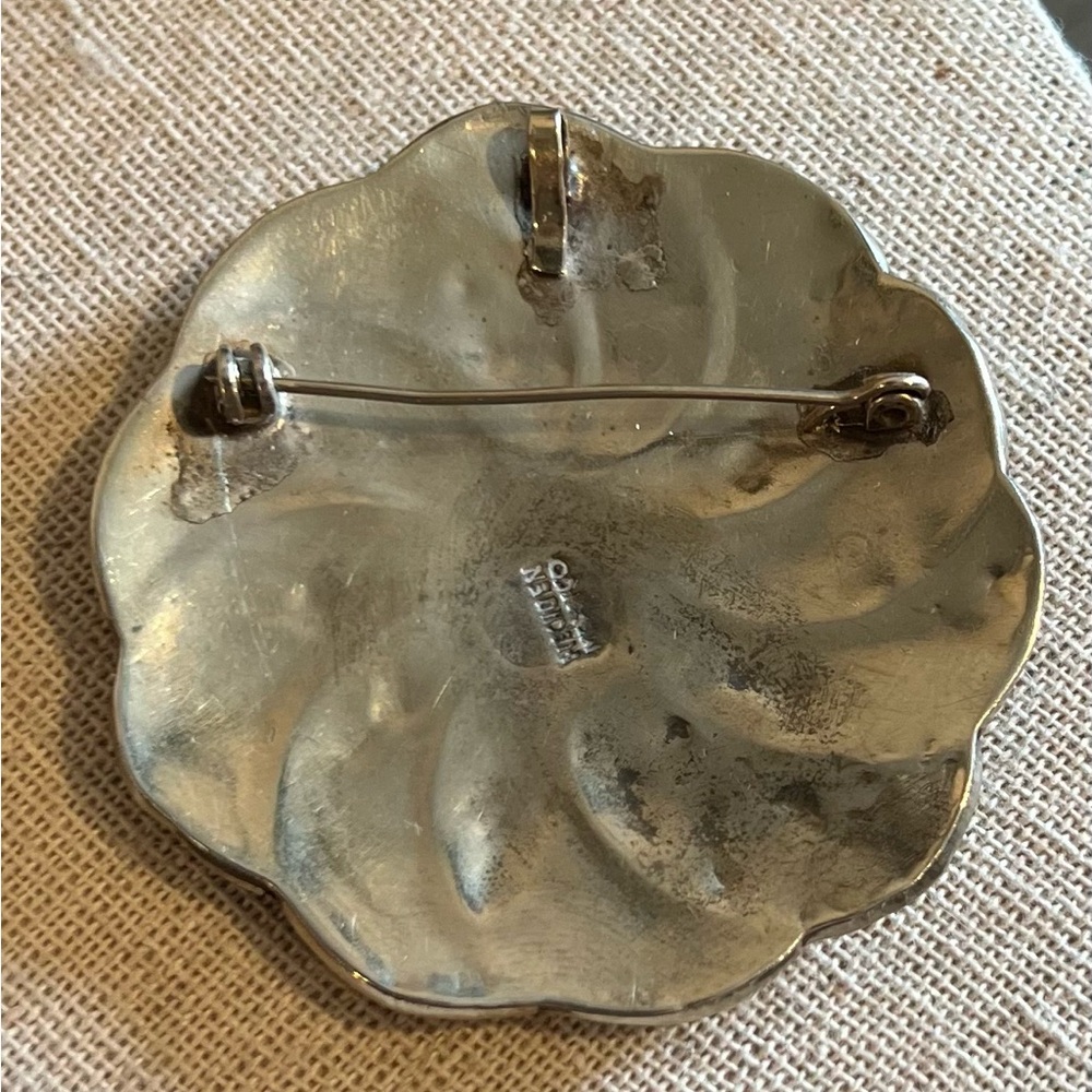 Vintage Mexico Silver Abalone Shell Brooch and Pendant C Clasp - Picture 7 of 10